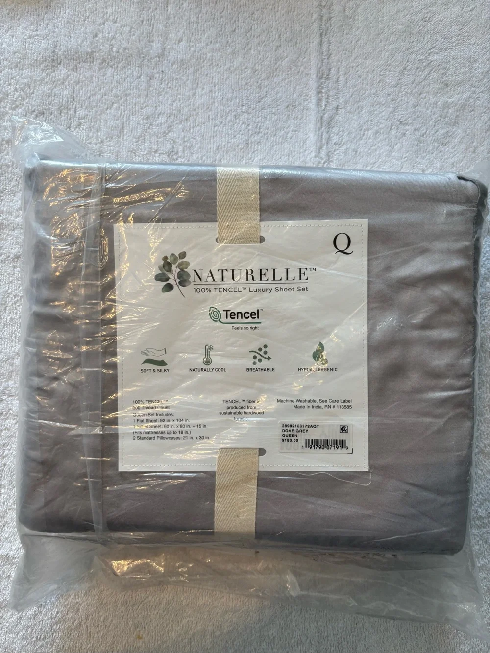 Naturelle Queen Luxury Sheet Set in Dove Grey - 100% TENCEL